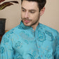 Stylish Blue Kurta Set with Artistic Teal Paisley Print ( JOKP P 5242 Blue )
