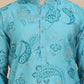 Stylish Blue Kurta Set with Artistic Teal Paisley Print ( JOKP P 5242 Blue )