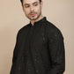 Embroidered Cotton Kurta With Pyjama for Men ( JOKP P 5244 Black )