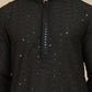 Embroidered Cotton Kurta With Pyjama for Men ( JOKP P 5244 Black )