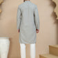 Embroidered Cotton Kurta With Pyjama for Men ( JOKP P 5244 Grey )