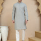 Embroidered Cotton Kurta With Pyjama for Men ( JOKP P 5244 Grey )