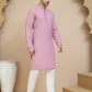 Embroidered Cotton Kurta With Pyjama for Men ( JOKP P 5244 Magenta )