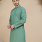 Embroidered Cotton Kurtas for Men ( KO 5244 Green )