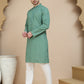 Embroidered Cotton Kurta With Pyjama for Men ( JOKP P 5244 Green )