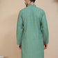 Embroidered Cotton Kurtas for Men ( KO 5244 Green )