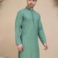 Embroidered Cotton Kurtas for Men ( KO 5244 Green )