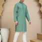 Embroidered Cotton Kurta With Pyjama for Men ( JOKP P 5244 Green )