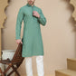 Embroidered Cotton Kurta With Pyjama for Men ( JOKP P 5244 Green )