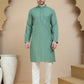 Embroidered Cotton Kurta With Pyjama for Men ( JOKP P 5244 Green )