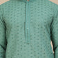 Embroidered Cotton Kurtas for Men ( KO 5244 Green )
