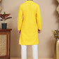 Embroidered Cotton Kurta With Pyjama for Men ( JOKP P 5244 Yellow )