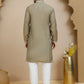 Embroidered Silk Blend Kurta Set for Men ( JOKP P 5245 Beige ) [FF] [I-1-4]