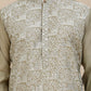 Embroidered Silk Blend Kurta Set for Men ( JOKP P 5245 Beige ) [FF] [I-1-4]
