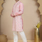 Embroidered Silk Blend Kurta Set for Men ( JOKP P 5245 Pink )