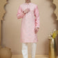 Embroidered Silk Blend Kurta Set for Men ( JOKP P 5245 Pink )