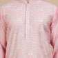 Embroidered Silk Blend Kurta Set for Men ( JOKP P 5245 Pink )