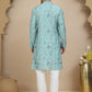 Embroidered Silk Blend Kurta Set for Men ( JOKP P 5246 Blue )