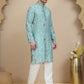 Embroidered Silk Blend Kurta Set for Men ( JOKP P 5246 Blue )