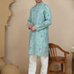 Embroidered Silk Blend Kurta Set for Men ( JOKP P 5246 Blue )