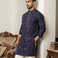 Embroidered Silk Blend Kurta with Korean Pants
