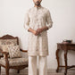 Embroidered Silk Blend Kurta with Korean Pants