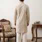Embroidered Silk Blend Kurta with Korean Pants
