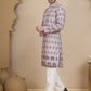Printed Silk Blend Straight Kurta Set for Men ( JOKP P 5251 Grey )