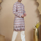 Printed Silk Blend Straight Kurta Set for Men ( JOKP P 5251 Grey )