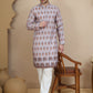 Printed Silk Blend Straight Kurta Set for Men ( JOKP P 5251 Grey )