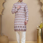 Printed Silk Blend Straight Kurta Set for Men ( JOKP P 5251 Grey )