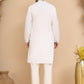 White Embroidered Kurta Set with Sequins & Zari Work ( JOKP P 5255 White )