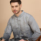 Ombre & Embroidered Kurta Pyjama Set ( JOKP P 5257 Grey )