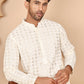 Men’s Ethnic Cotton Embroidered Kurta Pyjama ( JOKP P 5260 P 5260Cream ) [FF] [P-17]