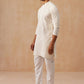Men’s Ethnic Cotton Embroidered Kurta Pyjama ( JOKP P 5260 P 5260Cream ) [FF] [P-17]
