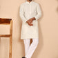 Men’s Ethnic Cotton Embroidered Kurta Pyjama ( JOKP P 5260 P 5260Cream ) [FF] [P-17]