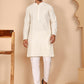 Men’s Ethnic Cotton Embroidered Kurta Pyjama ( JOKP P 5260 P 5260Cream ) [FF] [P-17]