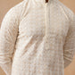 Men’s Ethnic Cotton Embroidered Kurta Pyjama ( JOKP P 5260 P 5260Cream ) [FF] [P-17]
