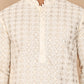 Men’s Ethnic Cotton Embroidered Kurta Pyjama ( JOKP P 5260 P 5260Cream ) [FF] [P-17]