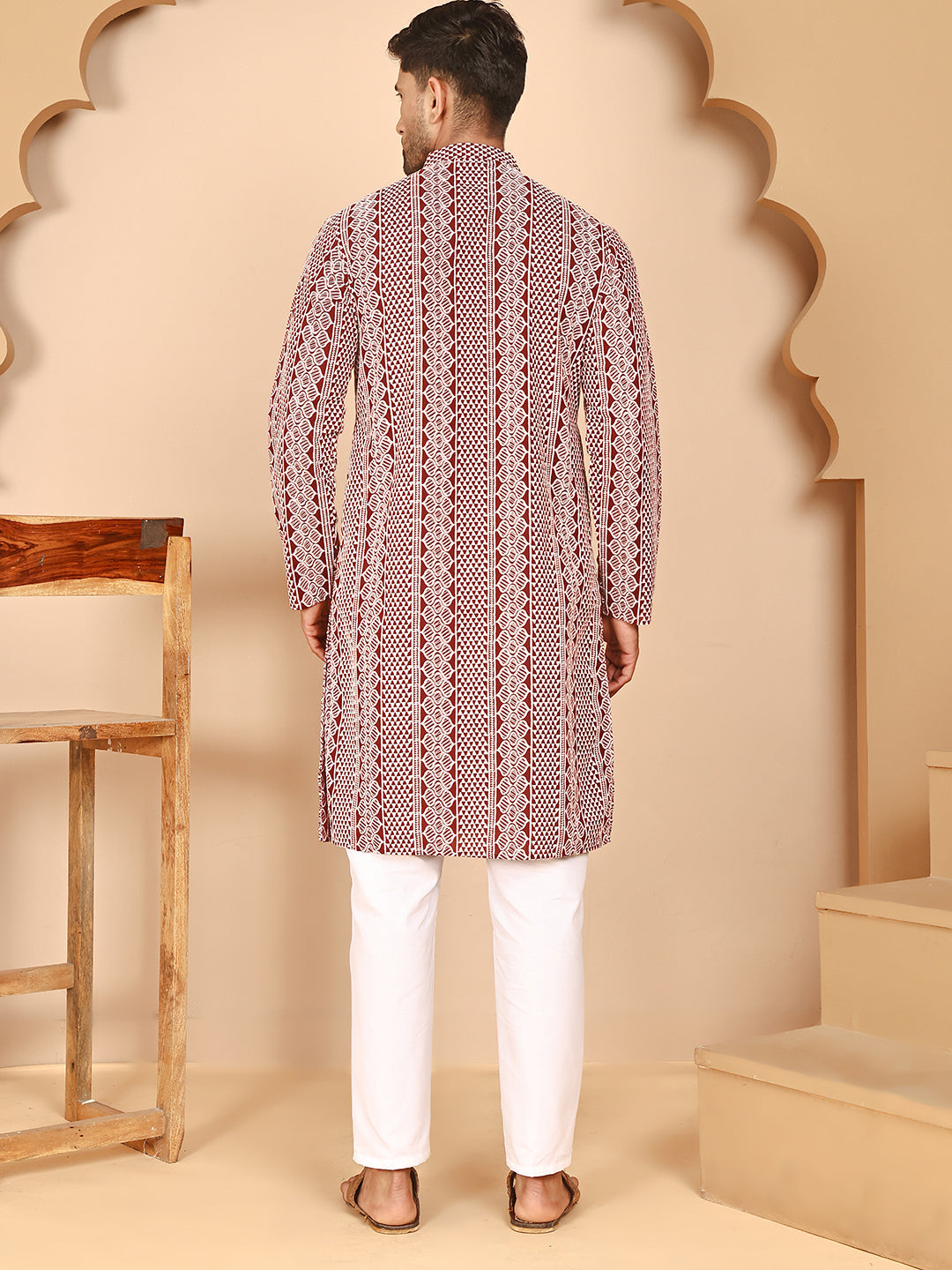 Embroidered Cotton Kurta with Churidar ( JOKP P 5264 P 5264Maroon ) [FF] [O-10]