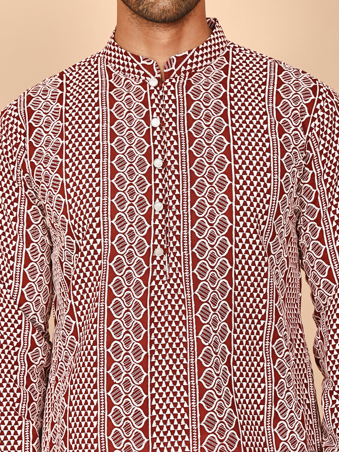 Embroidered Cotton Kurta with Churidar ( JOKP P 5264 P 5264Maroon ) [FF] [O-10]