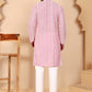 Embroidered Cotton Kurta with Churidar (JOKP P 5264 Pink ) [FF] [O-10]