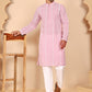 Embroidered Cotton Kurta with Churidar (JOKP P 5264 Pink ) [FF] [O-10]