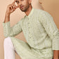Embroidered Cotton Kurta with Churidar ( JOKP P 5264 P 5264Pista ) [FF] [O-10]