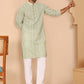 Embroidered Cotton Kurta with Churidar ( JOKP P 5264 P 5264Pista ) [FF] [O-10]
