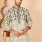 Men's Cream Embroidered Kurta Pyjama Set ( JOKP P 5267 P 5267 Cream ) [FF] [A-1-4]