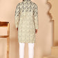 Men's Cream Embroidered Kurta Pyjama Set ( JOKP P 5267 P 5267 Cream ) [FF] [A-1-4]