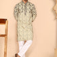 Men's Cream Embroidered Kurta Pyjama Set ( JOKP P 5267 P 5267 Cream ) [FF] [A-1-4]
