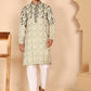 Men's Cream Embroidered Kurta Pyjama Set ( JOKP P 5267 P 5267 Cream ) [FF] [A-1-4]