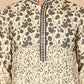 Men's Cream Embroidered Kurta Pyjama Set ( JOKP P 5267 P 5267 Cream ) [FF] [A-1-4]